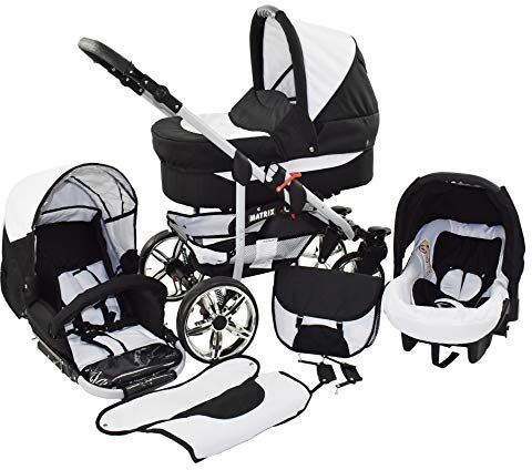 SaintBaby Passeggino Trio 3in1 2in1 Isofix Ovetto Compatto X-Car by  nero & bianco 3in1 con Ovetto