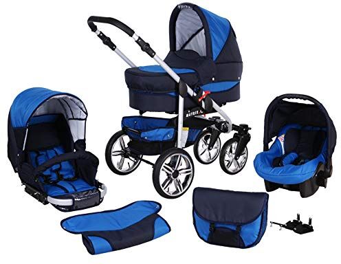 SaintBaby Passeggino Trio 3in1 2in1 Isofix Ovetto Compatto X-Car by  nero & turchese 3in1 con Ovetto