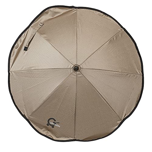 Gesslein Ombrellone design 246 con supporto universale per passeggino, 70 cm di diametro, flessibile, regolabile in 3 posizioni, per tubi rotondi e ovali, oro/nero