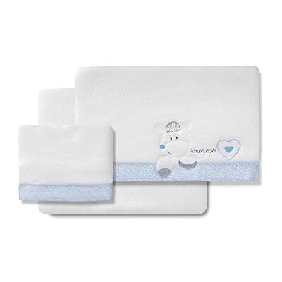 Interbaby Lenzuola Coralina Cuore Amoroso bianco e blu per navicella e carrello bambino Interbaby Lenzuola Coralina Cuore Amoroso bianco e blu per navicella e carrello bambino