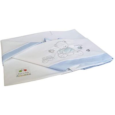 ANDY & HELEN Lenzuola Culla/Carrozzina passeggino Set Letto 3 pezzi 100% Cotone (Passeggino Carrozzina, D45 Celeste) ANDY & HELEN Lenzuola Culla/Carrozzina passeggino Set Letto 3 pezzi 100% Cotone (Passeggino Carrozzina, D45 Celeste)