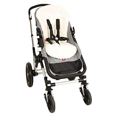 Kaiser Rivestimento in pelliccia di agnello, universale, adatto per Bugaboo e Joolz, bianco naturale Kaiser Rivestimento in pelliccia di agnello, universale, adatto per Bugaboo e Joolz, bianco naturale
