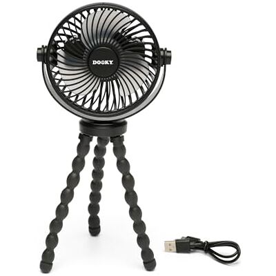 Dooky Ventilatore per passeggino Deluxe, universale Clip-On Fan con ali in schiuma morbida, flessibile a 360°, forte flusso d'aria, per passeggino, ovetto e box, funzionamento a batteria, colore nero Dooky Ventilatore per passeggino Deluxe, universale Clip-On Fan con ali in schiuma morbida, flessibile a 360°, forte flusso d'aria, per passeggino, ovetto e box, funzionamento a batteria, colore nero
