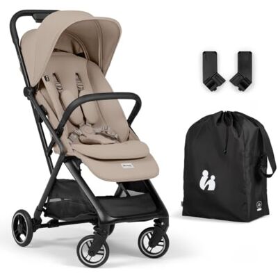 hauck Passeggino da Viaggio con Borsa, Bagaglio a Mano, Fly N Care Mocha Ultracompatto e leggero, chiusura una mano, reclinabile nascita a 22 kg, copriseduta imbottito, UPF 50+, adattatori ovetto hauck Passeggino da Viaggio con Borsa, Bagaglio a Mano, Fly N Care Mocha Ultracompatto e leggero, chiusura una mano, reclinabile nascita a 22 kg, copriseduta imbottito, UPF 50+, adattatori ovetto