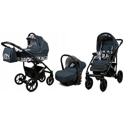 Babylux ® Bambini Passeggino Completo Set 3 in 1 Largo incl. Navicella, Canna, Seggiolino Auto Carrozzina Neonati Sistema Combinato con Borsa fasciatoio, Copertura antipioggia ecc. Babylux ® Bambini Passeggino Completo Set 3 in 1 Largo incl. Navicella, Canna, Seggiolino Auto Carrozzina Neonati Sistema Combinato con Borsa fasciatoio, Copertura antipioggia ecc.