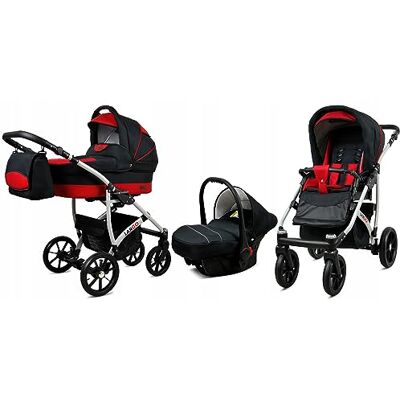 Babylux ® Bambini Passeggino Completo Set 3 in 1 Largo incl. Navicella, Canna, Seggiolino Auto Carrozzina Neonati Sistema Combinato con Borsa fasciatoio, Copertura antipioggia ecc. Babylux ® Bambini Passeggino Completo Set 3 in 1 Largo incl. Navicella, Canna, Seggiolino Auto Carrozzina Neonati Sistema Combinato con Borsa fasciatoio, Copertura antipioggia ecc.