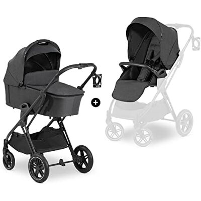 hauck Carrozzina Per Neonati Vision X Set Passeggino e Navicella Neonato, dalla Nascita fino a 22 kg Passeggino Reversibile con Coprigambe, Ruote di Gomma Pieghevole e Compatto Nero Melange hauck Carrozzina Per Neonati Vision X Set Passeggino e Navicella Neonato, dalla Nascita fino a 22 kg Passeggino Reversibile con Coprigambe, Ruote di Gomma Pieghevole e Compatto Nero Melange