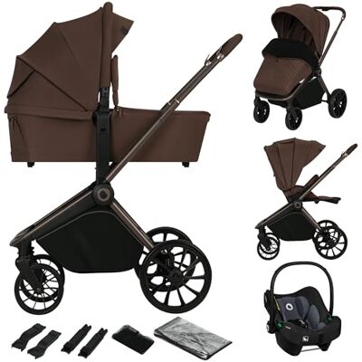 lionelo Mika Passeggino Trio 3in1 Da 0 fino a 22 kg con Navicella e Ovetto Navicella, Seduta Passeggino, Schienale Regolabile, Pieghevole, Grandi Ruote, Cappottina XXL con Filtro UPF50+, Coprigambe lionelo Mika Passeggino Trio 3in1 Da 0 fino a 22 kg con Navicella e Ovetto Navicella, Seduta Passeggino, Schienale Regolabile, Pieghevole, Grandi Ruote, Cappottina XXL con Filtro UPF50+, Coprigambe