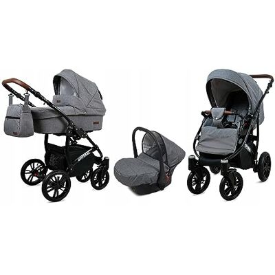 Babylux ® Bambini Passeggino Completo Set 3 in 1 Optimal incl. Navicella, Canna, Seggiolino Auto Carrozzina Neonati Sistema Combinato con Borsa fasciatoio, Copertura antipioggia ecc. Babylux ® Bambini Passeggino Completo Set 3 in 1 Optimal incl. Navicella, Canna, Seggiolino Auto Carrozzina Neonati Sistema Combinato con Borsa fasciatoio, Copertura antipioggia ecc.