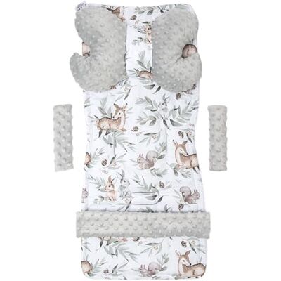 Medi Partners Riduttore Passeggino Universale Materassino Copri Neonato Cuscino 5 elementi 78x35cm Copripasseggino Estivo per Neonati Cotone Minky (Cervo in foglie con Minky grigio) Medi Partners Riduttore Passeggino Universale Materassino Copri Neonato Cuscino 5 elementi 78x35cm Copripasseggino Estivo per Neonati Cotone Minky (Cervo in foglie con Minky grigio)