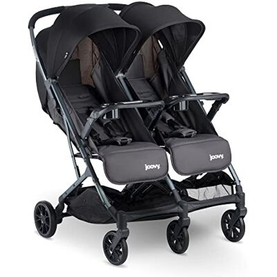 Joovy Kooper X2 doppio passeggino, passeggino leggero, pieghevole compatto con vassoio, grigio Joovy Kooper X2 doppio passeggino, passeggino leggero, pieghevole compatto con vassoio, grigio