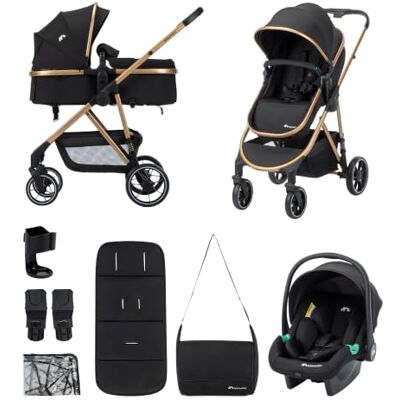Bebeconfort Zaria Trio, Passeggino Trio Completo 3 in 1, 0-22 kg, Nero/Oro Bebeconfort Zaria Trio, Passeggino Trio Completo 3 in 1, 0-22 kg, Nero/Oro