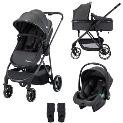 Bebeconfort Brume Trio, passeggino 3 in 1 con seggiolino, 0-4 anni, set passeggino leggero, meccanismo di chiusura compatto, Mineral Graphite Bebeconfort Brume Trio, passeggino 3 in 1 con seggiolino, 0-4 anni, set passeggino leggero, meccanismo di chiusura compatto, Mineral Graphite