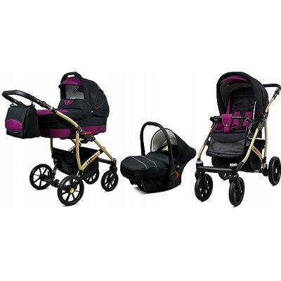 Babylux ® Bambini Passeggino Completo Set 3 in 1 Largo incl. Navicella, Canna, Seggiolino Auto Carrozzina Neonati Sistema Combinato con Borsa fasciatoio, Copertura antipioggia ecc. Babylux ® Bambini Passeggino Completo Set 3 in 1 Largo incl. Navicella, Canna, Seggiolino Auto Carrozzina Neonati Sistema Combinato con Borsa fasciatoio, Copertura antipioggia ecc.