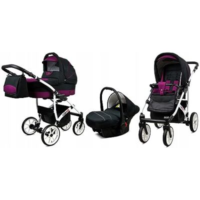 Babylux ® Bambini Passeggino Completo Set 3 in 1 Largo incl. Navicella, Canna, Seggiolino Auto Carrozzina Neonati Sistema Combinato con Borsa fasciatoio, Copertura antipioggia ecc. Babylux ® Bambini Passeggino Completo Set 3 in 1 Largo incl. Navicella, Canna, Seggiolino Auto Carrozzina Neonati Sistema Combinato con Borsa fasciatoio, Copertura antipioggia ecc.