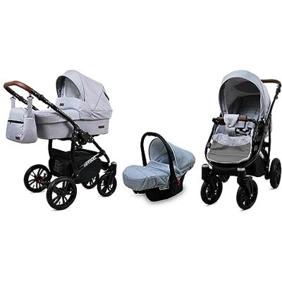 Babylux ® Bambini Passeggino Completo Set 3 in 1 Optimal incl. Navicella, Canna, Seggiolino Auto Carrozzina Neonati Sistema Combinato con Borsa fasciatoio, Copertura antipioggia ecc. Babylux ® Bambini Passeggino Completo Set 3 in 1 Optimal incl. Navicella, Canna, Seggiolino Auto Carrozzina Neonati Sistema Combinato con Borsa fasciatoio, Copertura antipioggia ecc.