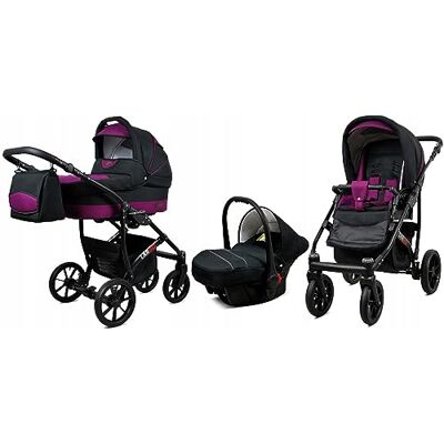 Babylux ® Bambini Passeggino Completo Set 3 in 1 Largo incl. Navicella, Canna, Seggiolino Auto Carrozzina Neonati Sistema Combinato con Borsa fasciatoio, Copertura antipioggia ecc. Babylux ® Bambini Passeggino Completo Set 3 in 1 Largo incl. Navicella, Canna, Seggiolino Auto Carrozzina Neonati Sistema Combinato con Borsa fasciatoio, Copertura antipioggia ecc.