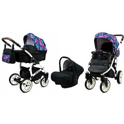 Babylux ® Bambini Passeggino Completo Set 3 in 1 Optimal incl. Navicella, Canna, Seggiolino Auto Carrozzina Neonati Sistema Combinato con Borsa fasciatoio, Copertura antipioggia ecc. Babylux ® Bambini Passeggino Completo Set 3 in 1 Optimal incl. Navicella, Canna, Seggiolino Auto Carrozzina Neonati Sistema Combinato con Borsa fasciatoio, Copertura antipioggia ecc.