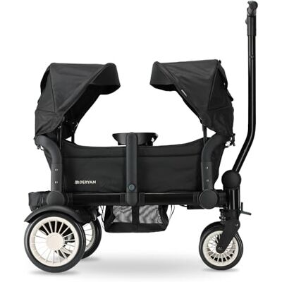 Deryan Luxe Sandy carretto a mano Duo buggy tandem buggy pieghevole carretto pieghevole carrozzina duo Nero Deryan Luxe Sandy carretto a mano Duo buggy tandem buggy pieghevole carretto pieghevole carrozzina duo Nero