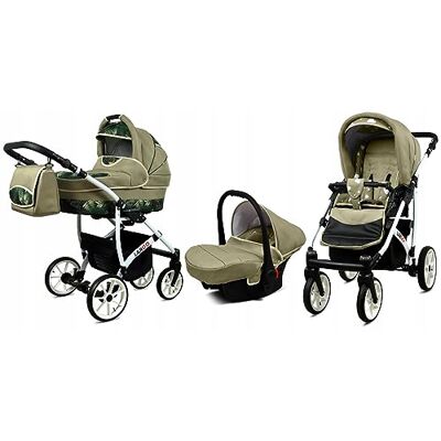 Babylux ® Bambini Passeggino Completo Set 3 in 1 Largo incl. Navicella, Canna, Seggiolino Auto Carrozzina Neonati Sistema Combinato con Borsa fasciatoio, Copertura antipioggia ecc. Babylux ® Bambini Passeggino Completo Set 3 in 1 Largo incl. Navicella, Canna, Seggiolino Auto Carrozzina Neonati Sistema Combinato con Borsa fasciatoio, Copertura antipioggia ecc.