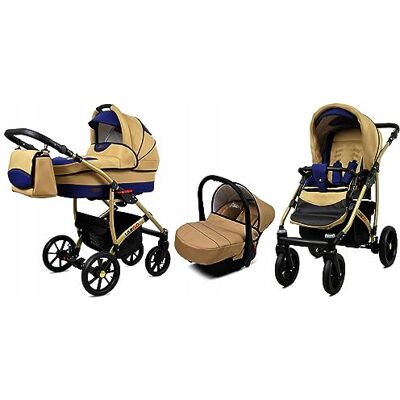 Babylux ® Bambini Passeggino Completo Set 3 in 1 Largo incl. Navicella, Canna, Seggiolino Auto Carrozzina Neonati Sistema Combinato con Borsa fasciatoio, Copertura antipioggia ecc. Babylux ® Bambini Passeggino Completo Set 3 in 1 Largo incl. Navicella, Canna, Seggiolino Auto Carrozzina Neonati Sistema Combinato con Borsa fasciatoio, Copertura antipioggia ecc.