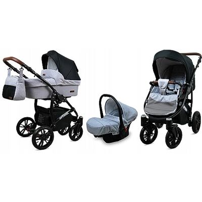 Babylux ® Bambini Passeggino Completo Set 3 in 1 Optimal incl. Navicella, Canna, Seggiolino Auto Carrozzina Neonati Sistema Combinato con Borsa fasciatoio, Copertura antipioggia ecc. Babylux ® Bambini Passeggino Completo Set 3 in 1 Optimal incl. Navicella, Canna, Seggiolino Auto Carrozzina Neonati Sistema Combinato con Borsa fasciatoio, Copertura antipioggia ecc.