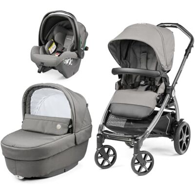 Peg Perego PEG Book Modular Passeggino Trio Neonati 0-4 Anni, Passeggino Reversibile, Navicella con Comfort System, Seggiolino Auto i-Size, Ruote Soft Ride, Materassino Fresco Jersey, Mercury Peg Perego PEG Book Modular Passeggino Trio Neonati 0-4 Anni, Passeggino Reversibile, Navicella con Comfort System, Seggiolino Auto i-Size, Ruote Soft Ride, Materassino Fresco Jersey, Mercury