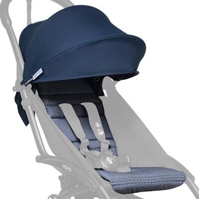 Babyzen Rivestimento colorato 6+ YOYO, Air France Blue Solo tessuti: Cuscino, Cappottina abbinata e tasca posteriore con cerniera Richiede il telaio YOYO2 (Venduto a parte) Babyzen Rivestimento colorato 6+ YOYO, Air France Blue Solo tessuti: Cuscino, Cappottina abbinata e tasca posteriore con cerniera Richiede il telaio YOYO2 (Venduto a parte)