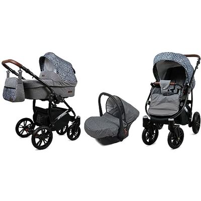 Babylux ® Bambini Passeggino Completo Set 3 in 1 Optimal incl. Navicella, Canna, Seggiolino Auto Carrozzina Neonati Sistema Combinato con Borsa fasciatoio, Copertura antipioggia ecc. Babylux ® Bambini Passeggino Completo Set 3 in 1 Optimal incl. Navicella, Canna, Seggiolino Auto Carrozzina Neonati Sistema Combinato con Borsa fasciatoio, Copertura antipioggia ecc.