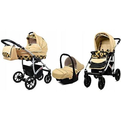 Babylux ® Bambini Passeggino Completo Set 3 in 1 Largo incl. Navicella, Canna, Seggiolino Auto Carrozzina Neonati Sistema Combinato con Borsa fasciatoio, Copertura antipioggia ecc. Babylux ® Bambini Passeggino Completo Set 3 in 1 Largo incl. Navicella, Canna, Seggiolino Auto Carrozzina Neonati Sistema Combinato con Borsa fasciatoio, Copertura antipioggia ecc.