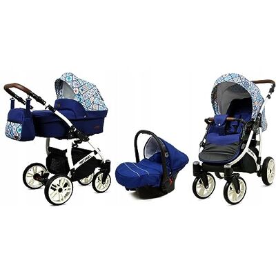 Babylux ® Bambini Passeggino Completo Set 3 in 1 Optimal incl. Navicella, Canna, Seggiolino Auto Carrozzina Neonati Sistema Combinato con Borsa fasciatoio, Copertura antipioggia ecc. Babylux ® Bambini Passeggino Completo Set 3 in 1 Optimal incl. Navicella, Canna, Seggiolino Auto Carrozzina Neonati Sistema Combinato con Borsa fasciatoio, Copertura antipioggia ecc.