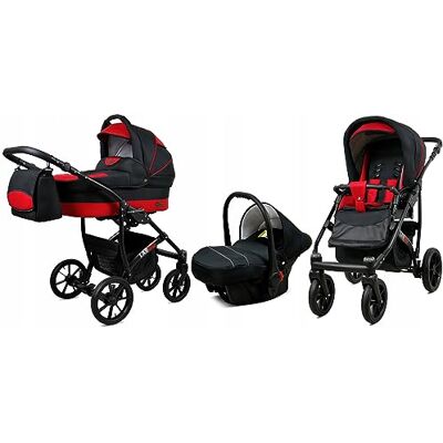 Babylux ® Bambini Passeggino Completo Set 3 in 1 Largo incl. Navicella, Canna, Seggiolino Auto Carrozzina Neonati Sistema Combinato con Borsa fasciatoio, Copertura antipioggia ecc. Babylux ® Bambini Passeggino Completo Set 3 in 1 Largo incl. Navicella, Canna, Seggiolino Auto Carrozzina Neonati Sistema Combinato con Borsa fasciatoio, Copertura antipioggia ecc.