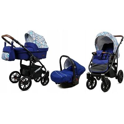 Babylux ® Bambini Passeggino Completo Set 3 in 1 Optimal incl. Navicella, Canna, Seggiolino Auto Carrozzina Neonati Sistema Combinato con Borsa fasciatoio, Copertura antipioggia ecc. Babylux ® Bambini Passeggino Completo Set 3 in 1 Optimal incl. Navicella, Canna, Seggiolino Auto Carrozzina Neonati Sistema Combinato con Borsa fasciatoio, Copertura antipioggia ecc.