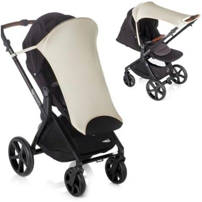 Jane Jané Telo Sole Passeggino UPF 50+, Universale Elastico, Traspirante, Protezione UV per Passeggino e Navicella, Beige Jane Jané Telo Sole Passeggino UPF 50+, Universale Elastico, Traspirante, Protezione UV per Passeggino e Navicella, Beige