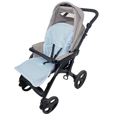 ANDY & HELEN ® Copri Passeggino Spugna di Cotone 100% Copriseduta Universale, Antiallergico per Bambino e Neonato Made in Italy (Cielo) ANDY & HELEN ® Copri Passeggino Spugna di Cotone 100% Copriseduta Universale, Antiallergico per Bambino e Neonato Made in Italy (Cielo)