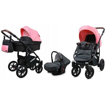 Babylux ® Bambini Passeggino Completo Set 3 in 1 Optimal incl. Navicella, Canna, Seggiolino Auto Carrozzina Neonati Sistema Combinato con Borsa fasciatoio, Copertura antipioggia ecc. Babylux ® Bambini Passeggino Completo Set 3 in 1 Optimal incl. Navicella, Canna, Seggiolino Auto Carrozzina Neonati Sistema Combinato con Borsa fasciatoio, Copertura antipioggia ecc.