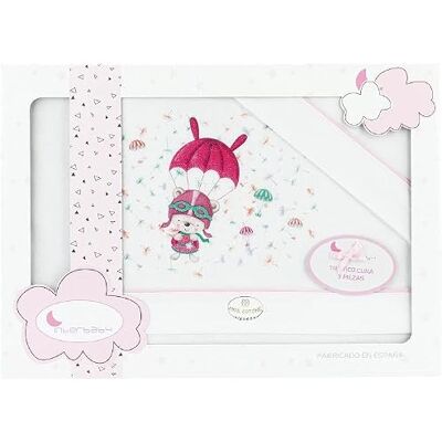 Interbaby - Set lenzuola 3 pezzi passeggino - Rosa Interbaby - Set lenzuola 3 pezzi passeggino - Rosa