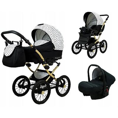 Babylux ® Bambini Passeggino Completo Set 3 in 1 Margaret incl. Navicella, Canna, Seggiolino Auto Carrozzina Neonati Sistema Combinato con Borsa fasciatoio, Copertura antipioggia ecc. Babylux ® Bambini Passeggino Completo Set 3 in 1 Margaret incl. Navicella, Canna, Seggiolino Auto Carrozzina Neonati Sistema Combinato con Borsa fasciatoio, Copertura antipioggia ecc.