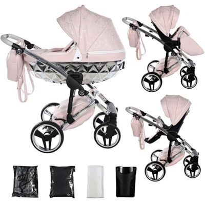 JUNAMA Passeggino Diamond Heart 2in1 3in1 4in1 (06 rosa e argento, 2in1) JUNAMA Passeggino Diamond Heart 2in1 3in1 4in1 (06 rosa e argento, 2in1)