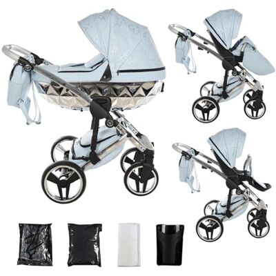 JUNAMA Passeggino Diamond Heart 2in1 3in1 4in1 (08 blu e argento, 2in1) JUNAMA Passeggino Diamond Heart 2in1 3in1 4in1 (08 blu e argento, 2in1)