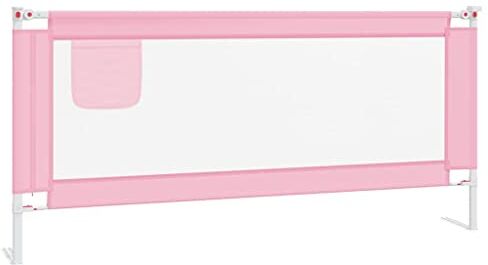 vidaXL Sponda Letto di Sicurezza per Bambini Rosa 200x25 cm in Tessuto