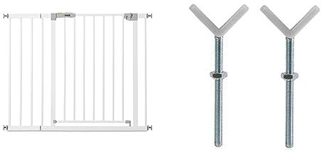 Hauck Cancelletto di Sicurezza per Bambini Open N Stop KD incl. Estensione da 21cm & Y-Spindle Adattatore Ringhiere Profili Rotondi Compatibile con Cancelletti di Sicurezza