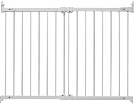 BabyDan Super Flexi Fit Cancelletto di sicurezza estendibile, in metallo, 74 cm di altezza, colore: Bianco/ Argento