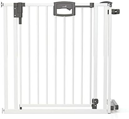 Geuther Cancelletto di sicurezza per scale, certificato TÜV/GS, cancelletto di sicurezza, (84, 5 cm 92, 5 cm, montaggio senza foratura, cancelletto per bambini extra alto), Bianco