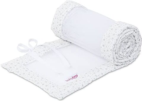 babybay Paracolpi in rete adatto per modello Maxi, Molle, Comfort e Comfort Plus, bianco con stelle glitterate argento