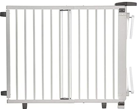 Geuther 2735+ parapetto girevole, certificato TÜV/GS, paraporta, parascale (95 cm 135 cm, per forare, cancello per bambini extra alto, regolabile in continuo, blocco di sicurezza), Bianco