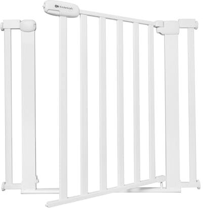 kk Kinderkraft Kinderkraft LOCK&GO Cancelletto di sicurezza da 75-103 cm, Chiude automaticamente di 90 gradi, Doppio dispositivo di sicurezza, Previene di inciampare, Bianco