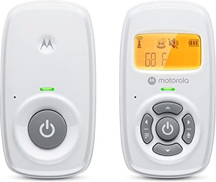 Motorola AM24 Baby Monitor Audio, Digital Bambini monitor con DECT, Visualizzazione della temperatura ambiente, Microfono con sensibilità, funzione di conversazione bidirezionale