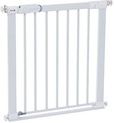 Safety 1st SecureTech Flat Step Practical Safety Metal Gate with Thin Step Over Bar, Ideal for Kids and Pets, 73 to 80 cm, White