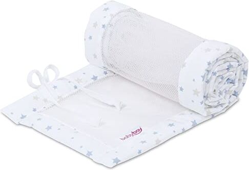 babybay Babynest Mesh-Piqué Suitable For Model Original, White Starsmix Sand/Azure 180 g